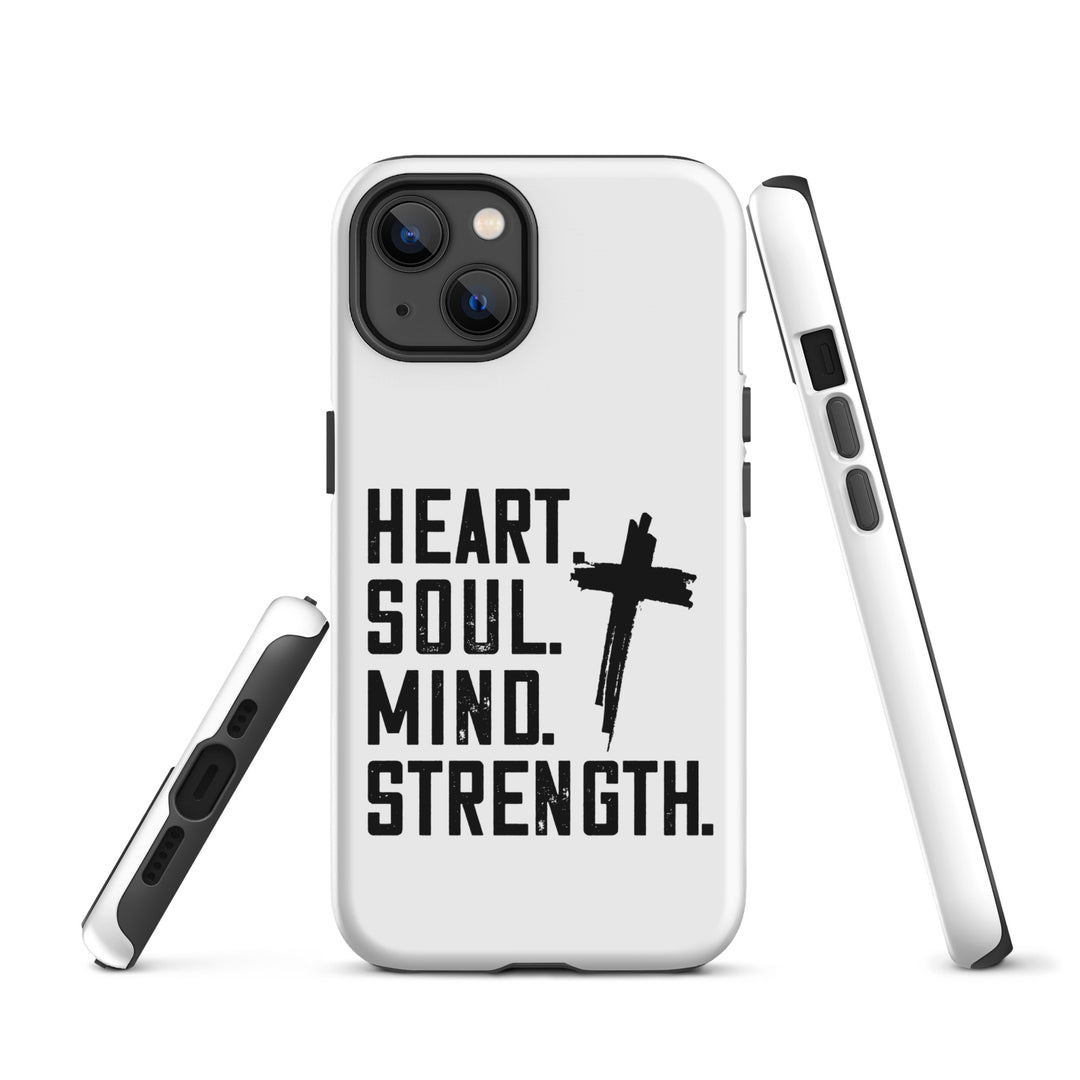 Christian Phone Case Heart Soul Mind Strength White for iPhone® iPhone® Phone Cases   