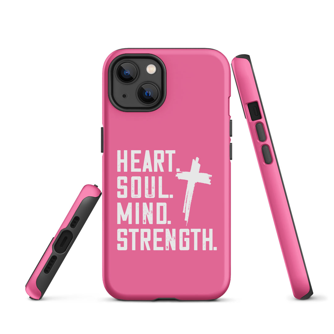 Christian Phone Case Heart Soul Mind Strength Pink for iPhone® iPhone® Phone Cases   