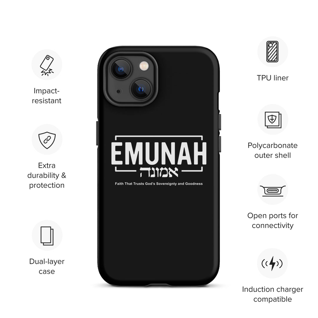 Christian Phone Case Emunah Faith That Trusts Black for iPhone® iPhone® Phone Cases   