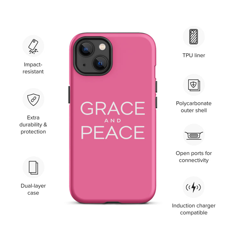 Christian Phone Case Grace and Peace Pink for iPhone® iPhone® Phone Cases   