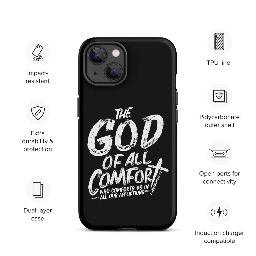 Christian Phone Case God of All Comfort Black for iPhone® iPhone® Phone Cases   