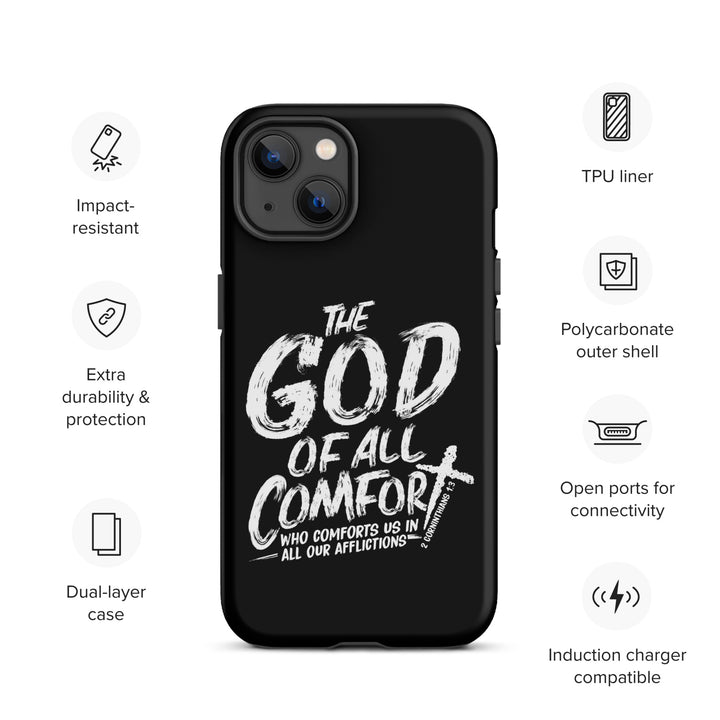 Christian Phone Case God of All Comfort Black for iPhone® iPhone® Phone Cases   