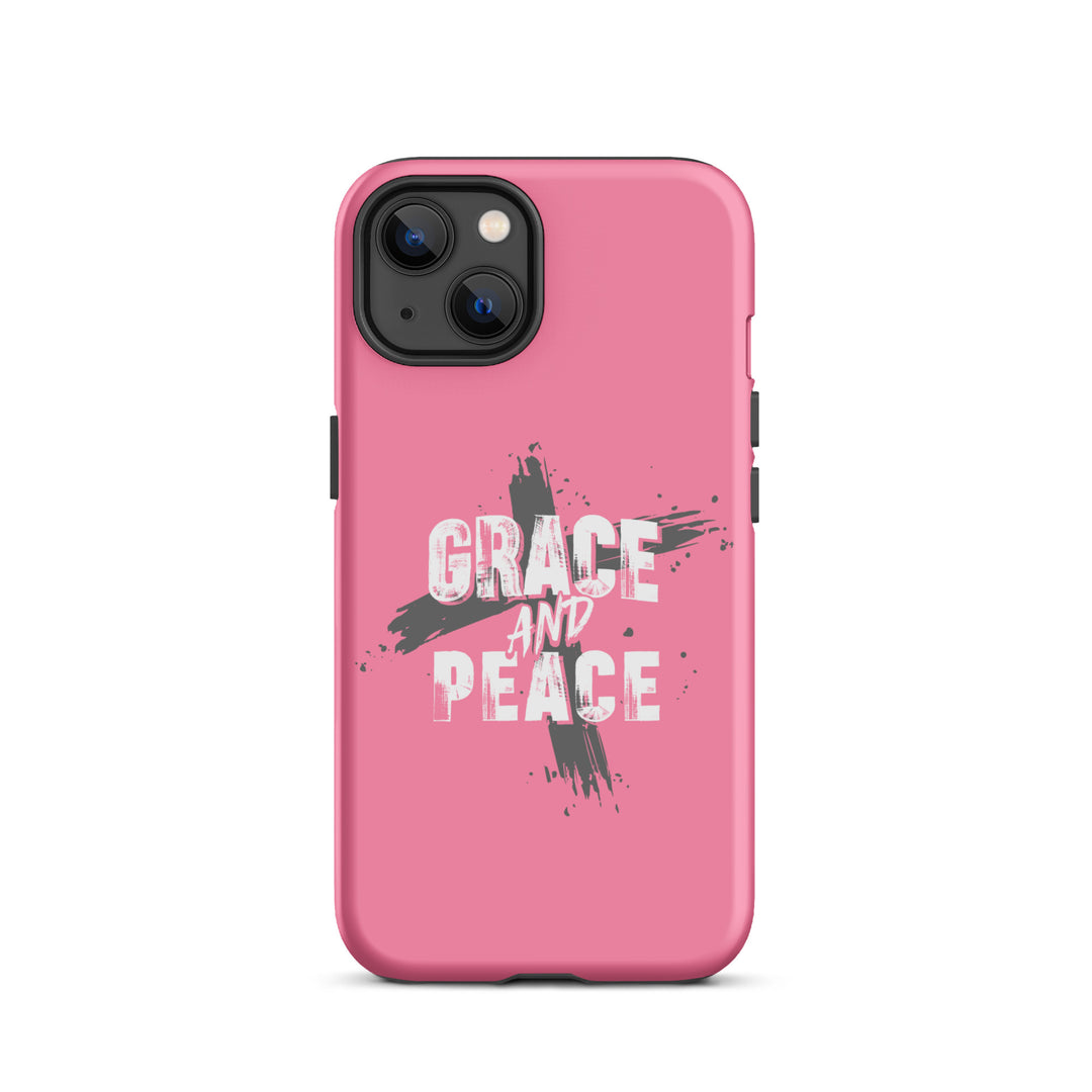 Christian Phone Case Grace and Peace Cross Pink for iPhone® iPhone® Phone Cases Matte iPhone 13 