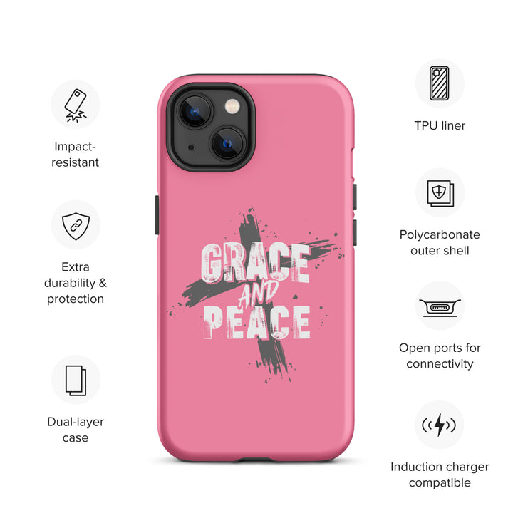 Christian Phone Case Grace and Peace Cross Pink for iPhone® iPhone® Phone Cases   