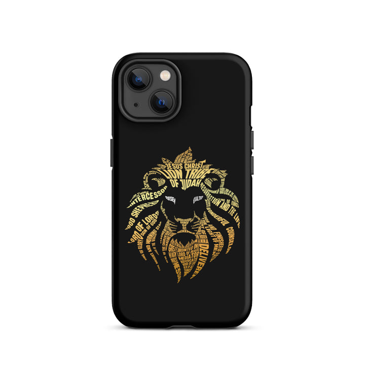 Christian Phone Case Lion Word Cloud Black for iPhone® iPhone® Phone Cases Matte iPhone 13 