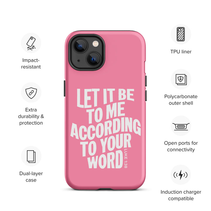 Christian Phone Case According To Your Word Pink  for iPhone® iPhone® Phone Cases   