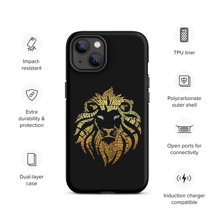 Christian Phone Case Lion Word Cloud Black for iPhone® iPhone® Phone Cases   