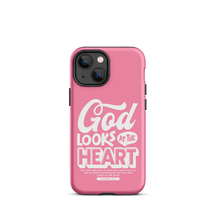 Christian Phone Case God Looks At Heart for iPhone® iPhone® Phone Cases Matte iPhone 13 mini 