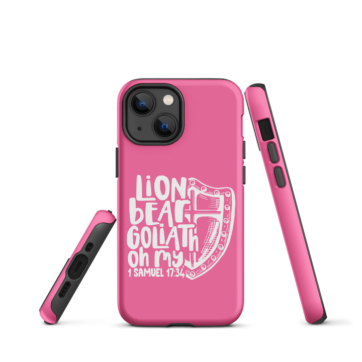 Christian Phone Case Lion Bear Goliath Oh My Pink for iPhone® iPhone® Phone Cases   