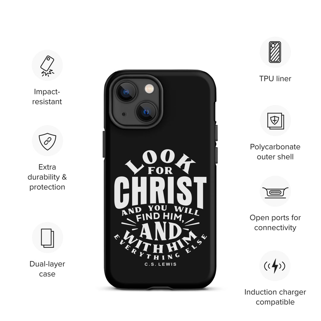 Christian Phone Case Look For Christ Black for iPhone® iPhone® Phone Cases   