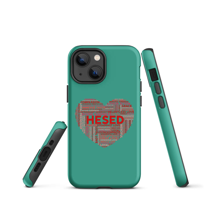 Christian Phone Case Hesed Heart Teal for iPhone® iPhone® Phone Cases   