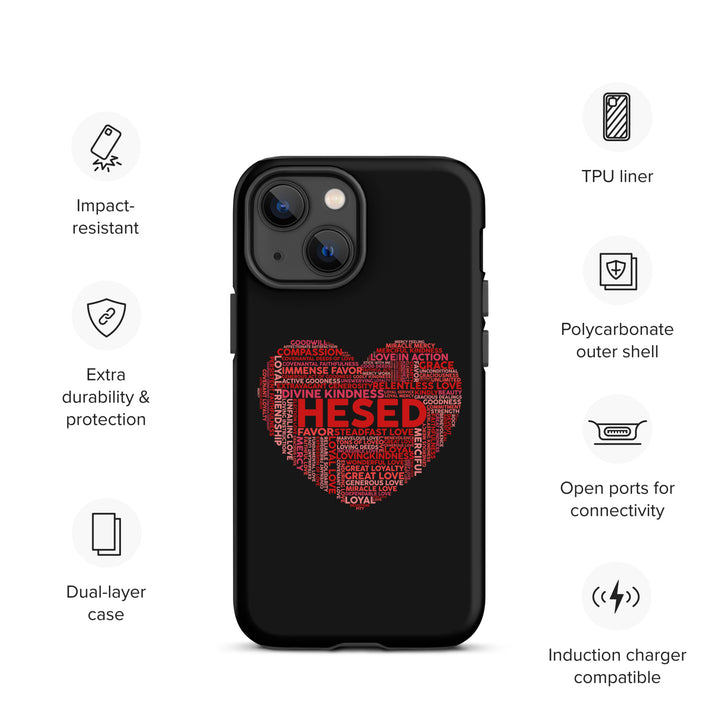 Christian Phone Case Hesed Heart Black for iPhone® iPhone® Phone Cases   