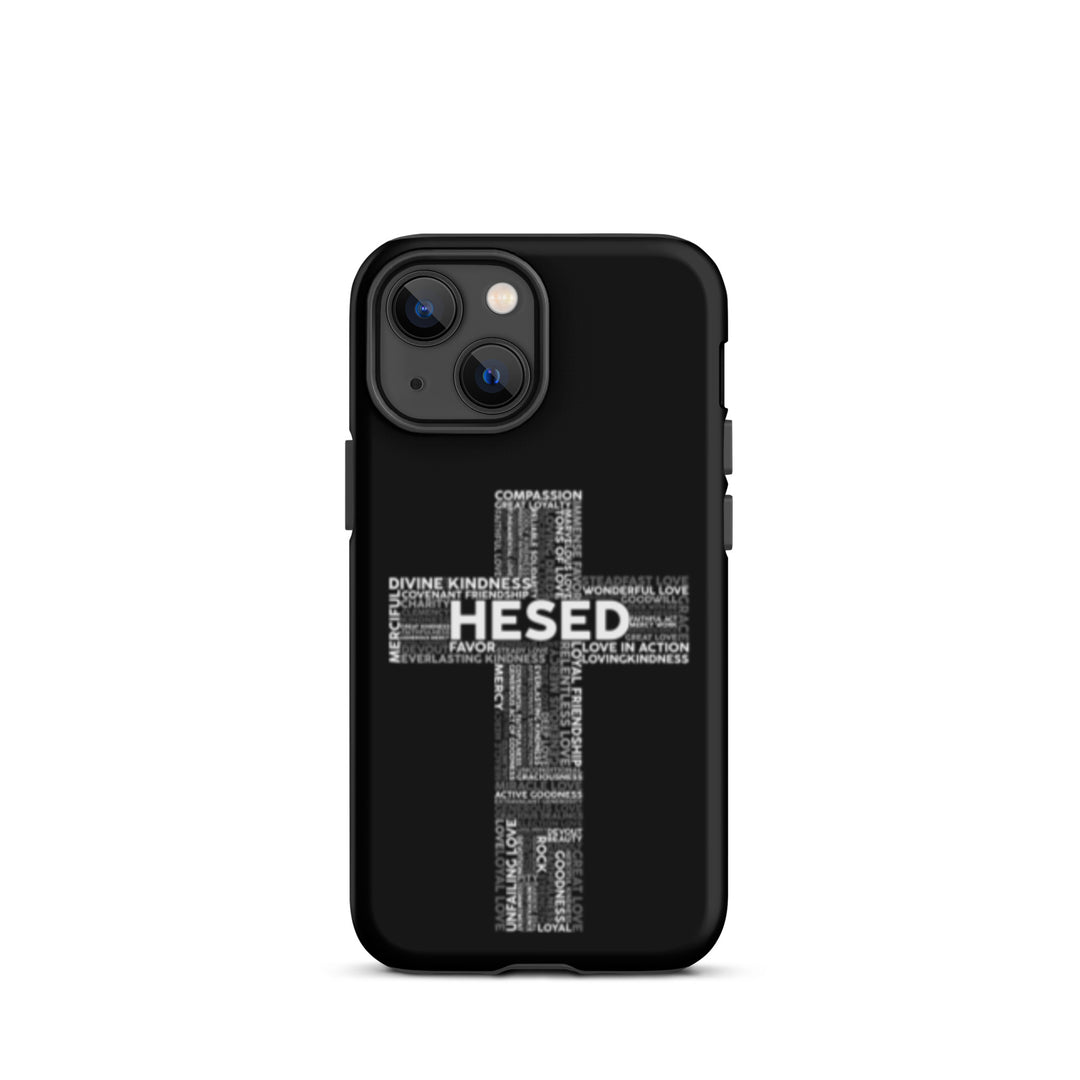 Christian Phone Case Hesed Cross Black for iPhone® iPhone® Phone Cases Matte iPhone 13 mini 