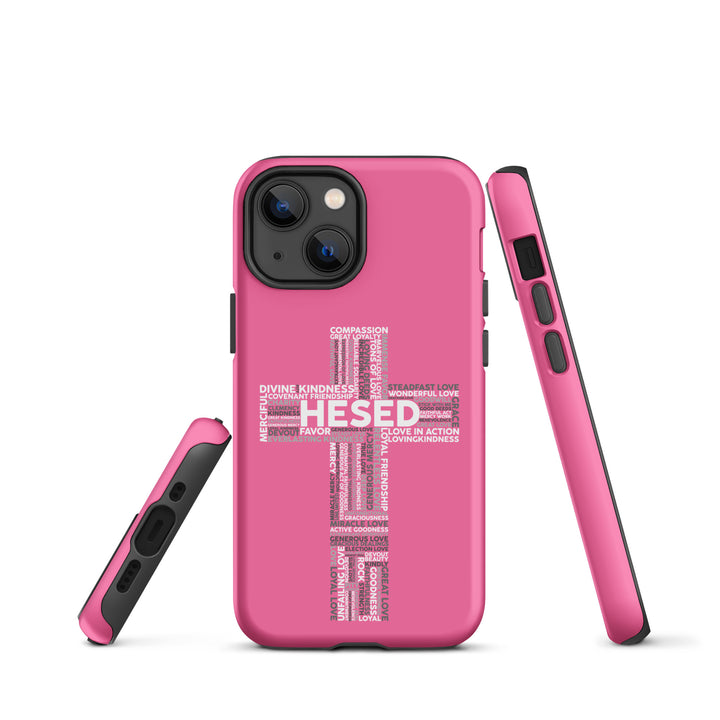 Christian Phone Case Hesed Cross Pink for iPhone® iPhone® Phone Cases   