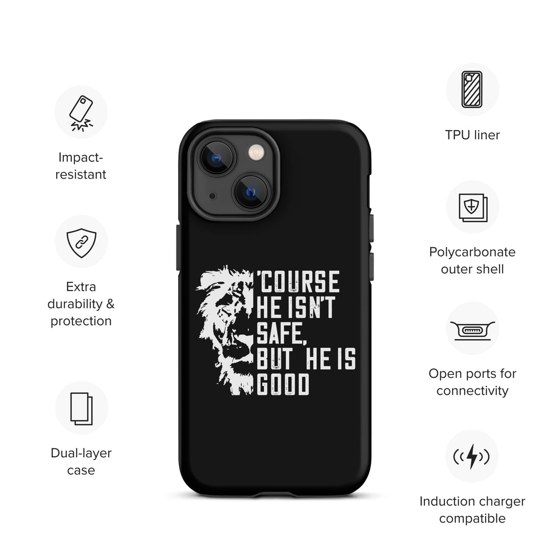 Christian Phone Case for iPhone® 'Course He Isn't Safe Black iPhone® Phone Cases   