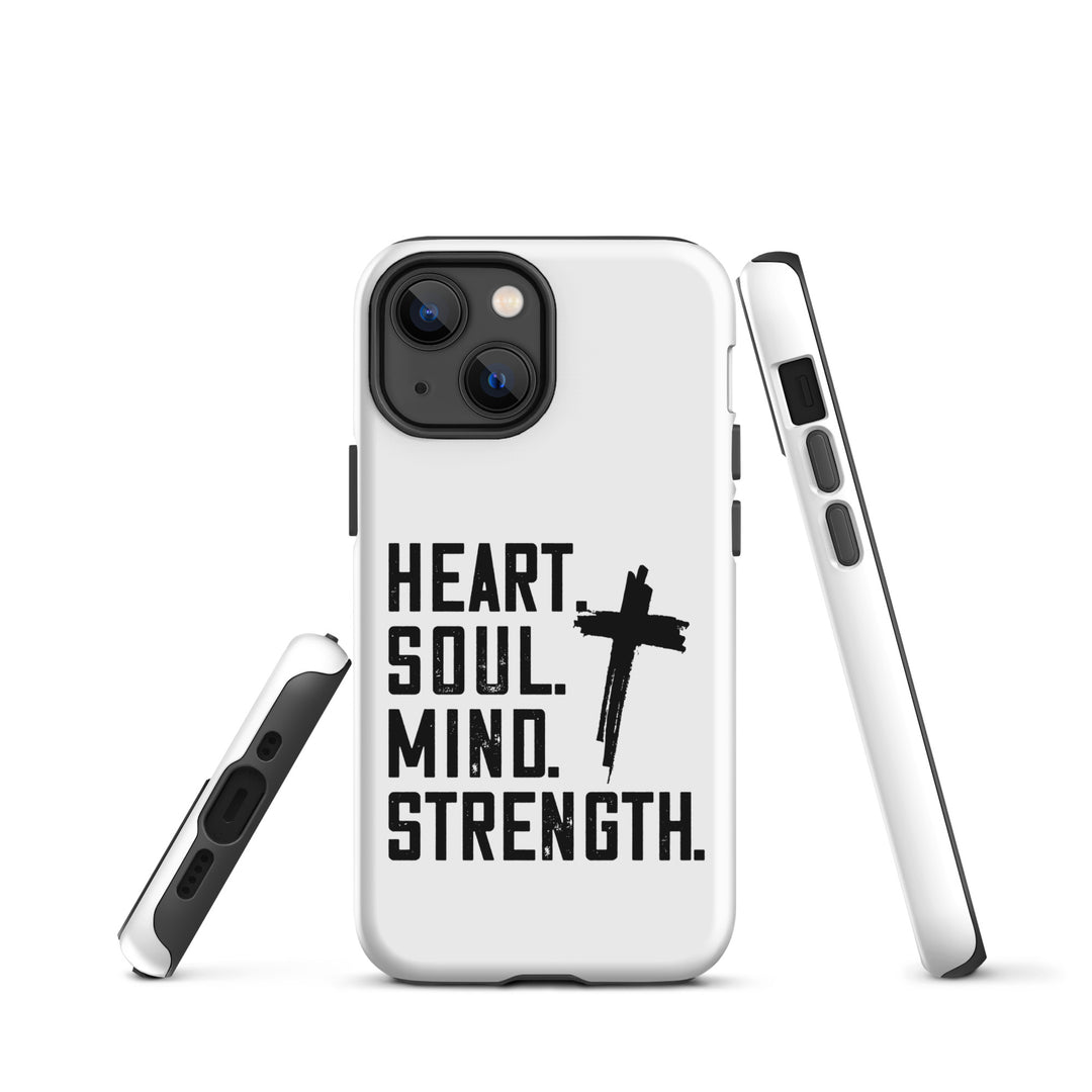 Christian Phone Case Heart Soul Mind Strength White for iPhone® iPhone® Phone Cases   