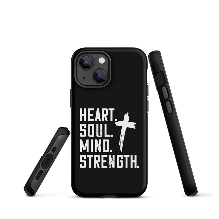 Christian Phone Case Heart Soul Mind Strength Black for iPhone® iPhone® Phone Cases   