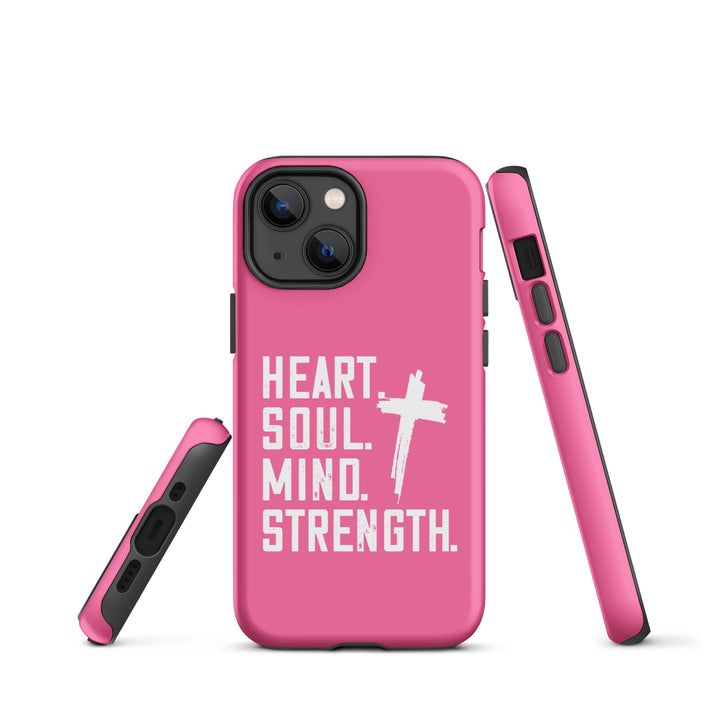 Christian Phone Case Heart Soul Mind Strength Pink for iPhone® iPhone® Phone Cases   