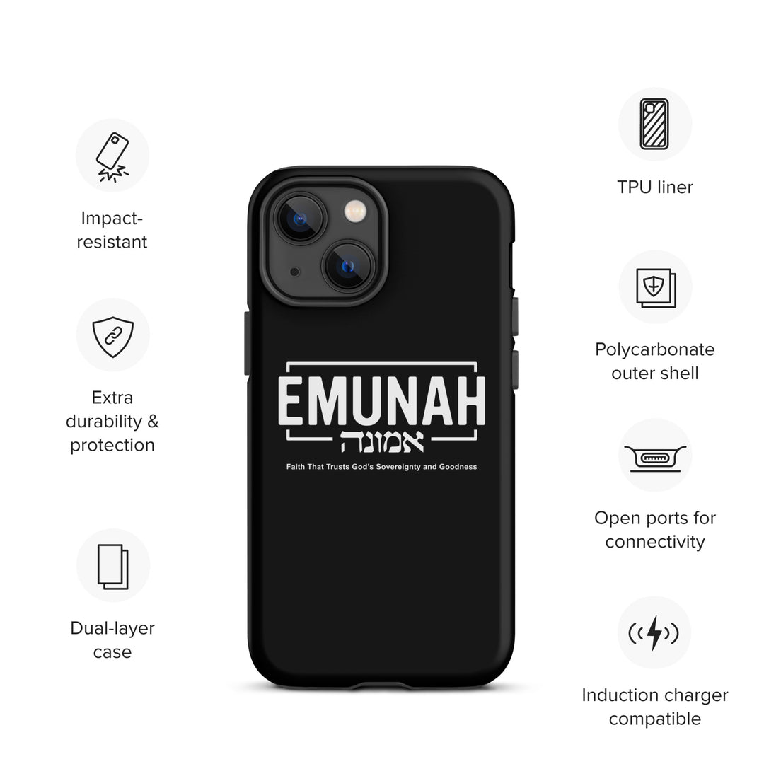 Christian Phone Case Emunah Faith That Trusts Black for iPhone® iPhone® Phone Cases   