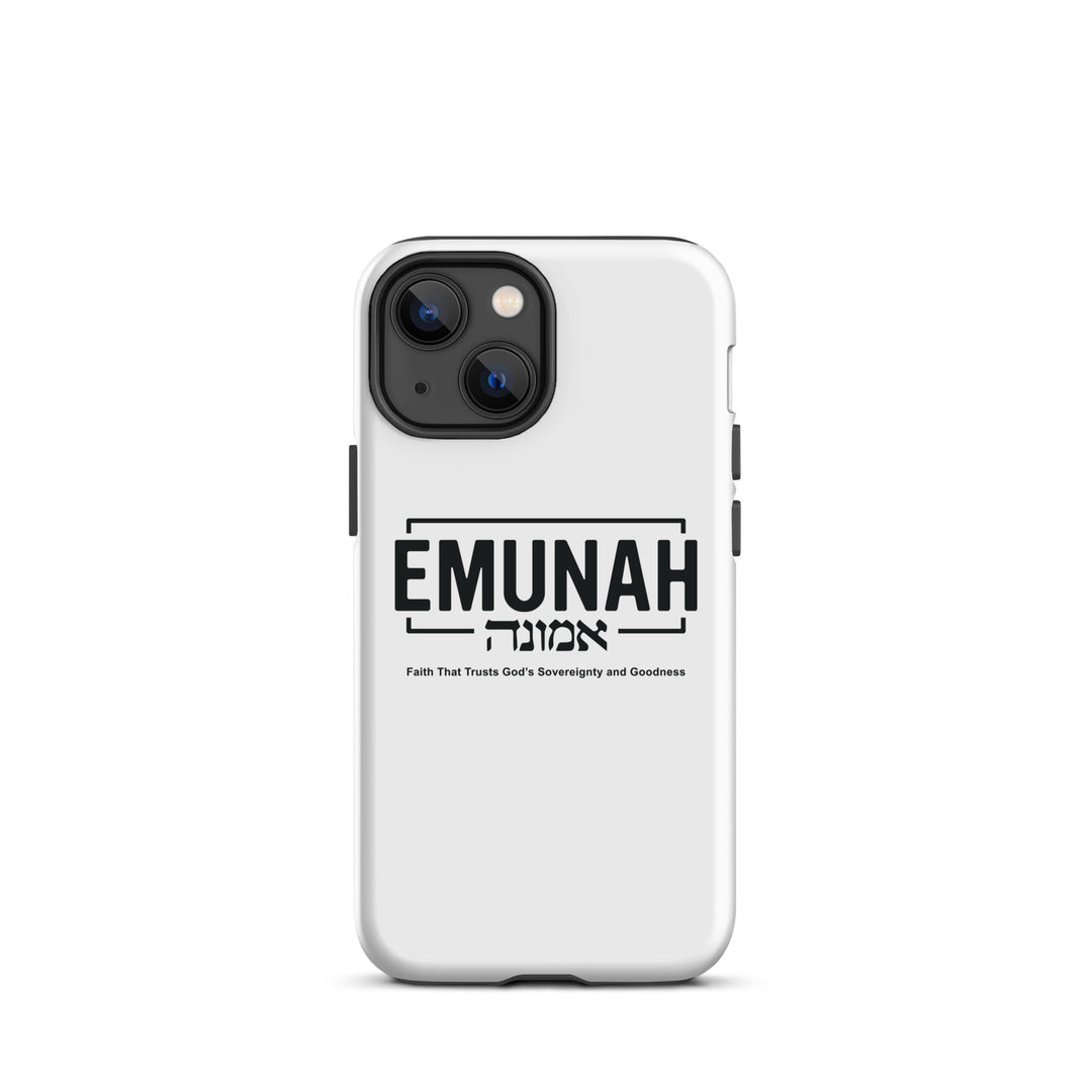 Christian Phone Case Emunah Faith That Trusts White for iPhone® iPhone® Phone Cases Matte iPhone 13 mini 