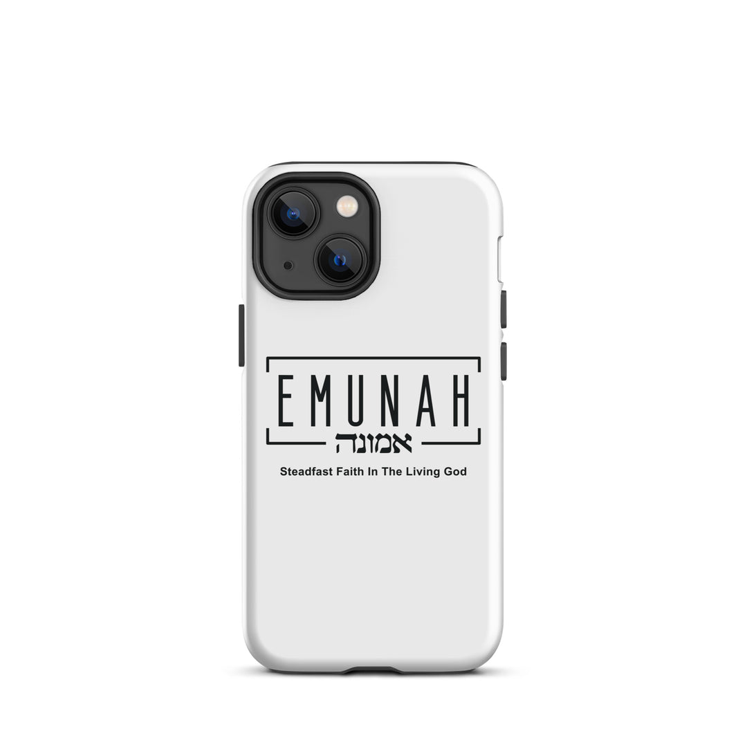 Christian Phone Case Emunah Steadfast Faith White for iPhone® iPhone® Phone Cases Matte iPhone 13 mini 