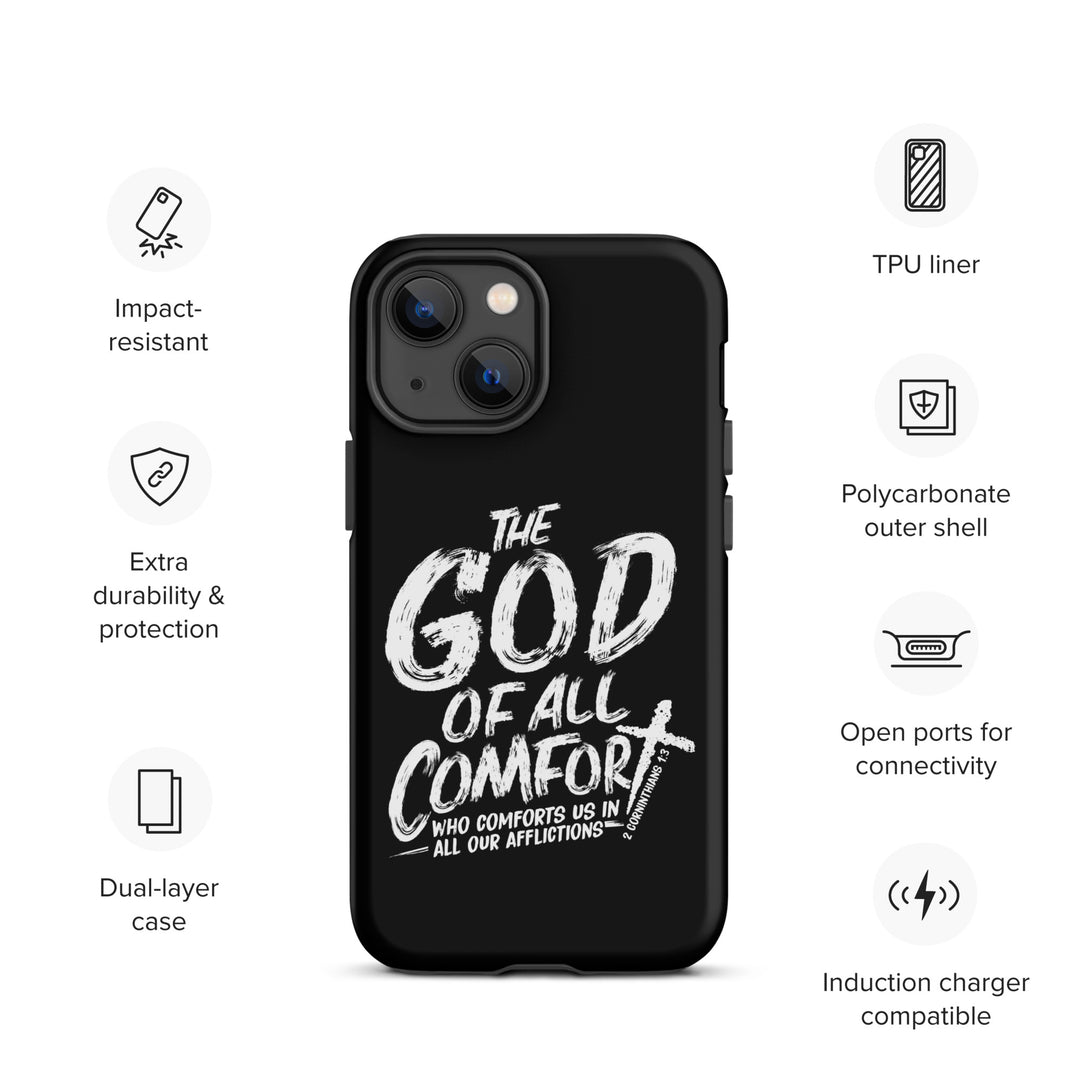 Christian Phone Case God of All Comfort Black for iPhone® iPhone® Phone Cases   