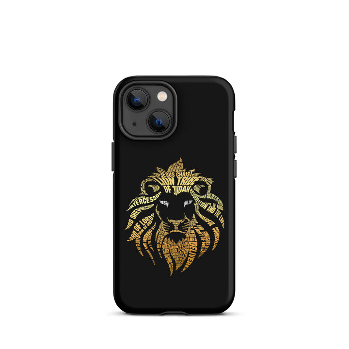 Christian Phone Case Lion Word Cloud Black for iPhone® iPhone® Phone Cases Matte iPhone 13 mini 