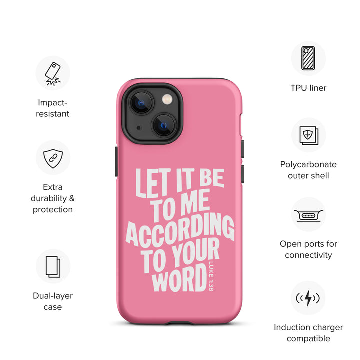 Christian Phone Case According To Your Word Pink  for iPhone® iPhone® Phone Cases   