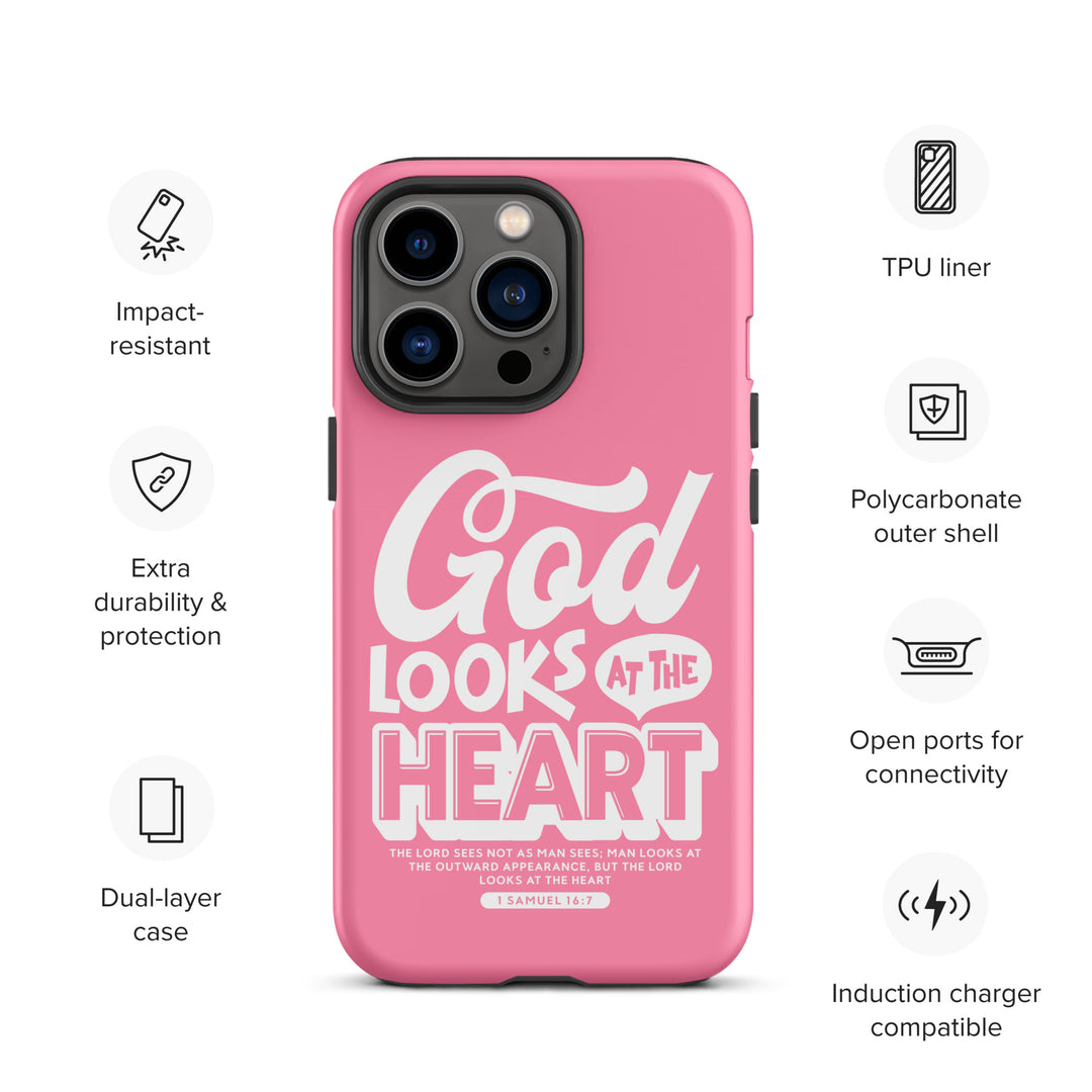 Christian Phone Case God Looks At Heart for iPhone® iPhone® Phone Cases   