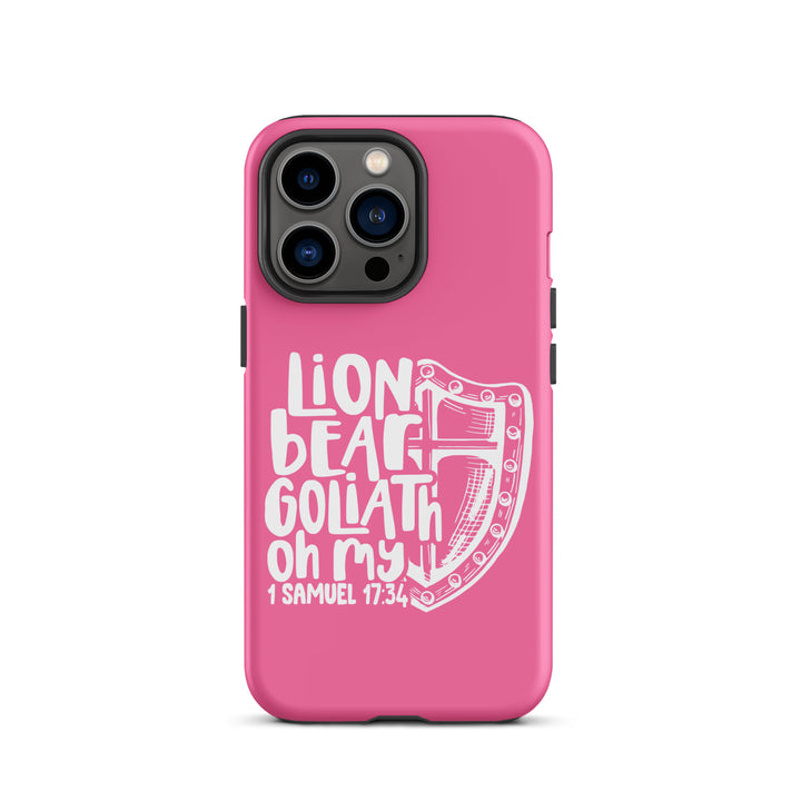 Christian Phone Case Lion Bear Goliath Oh My Pink for iPhone® iPhone® Phone Cases Matte iPhone 13 Pro 