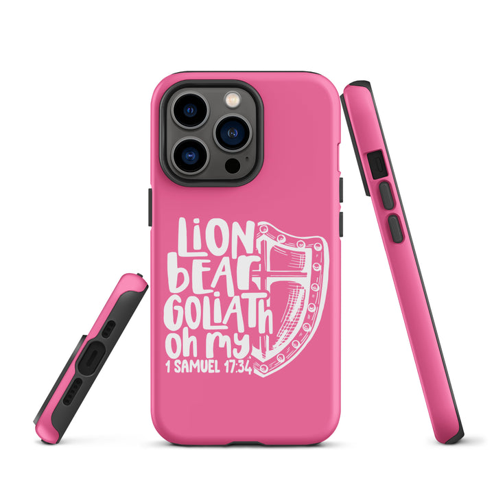 Christian Phone Case Lion Bear Goliath Oh My Pink for iPhone® iPhone® Phone Cases   