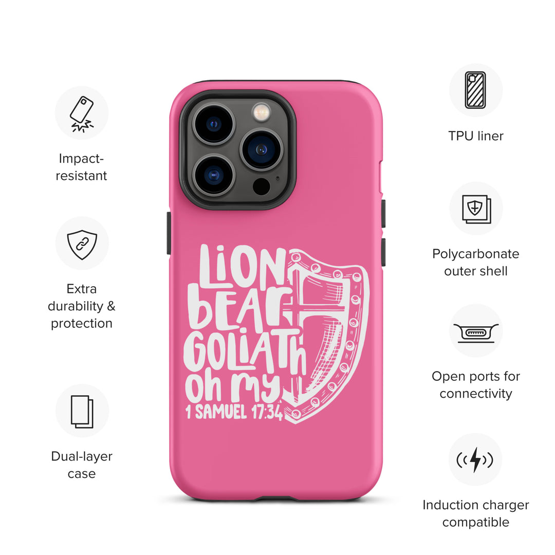 Christian Phone Case Lion Bear Goliath Oh My Pink for iPhone® iPhone® Phone Cases   