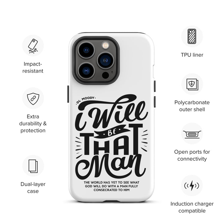 Christian Phone Case I Will Be That Man White for iPhone® iPhone® Phone Cases   