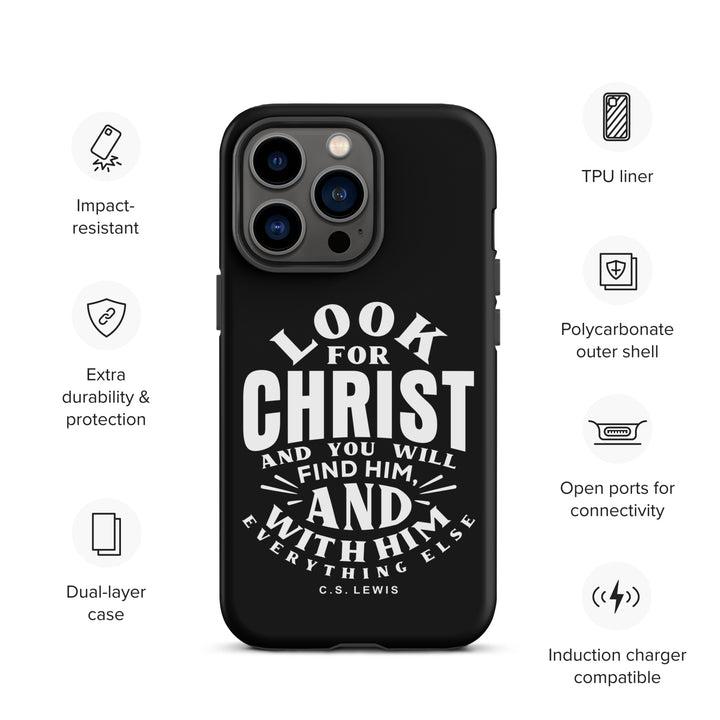 Christian Phone Case Look For Christ Black for iPhone® iPhone® Phone Cases   