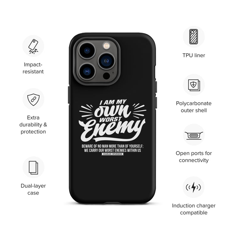 Christian Phone Case Worst Enemy Black for iPhone® iPhone® Phone Cases   