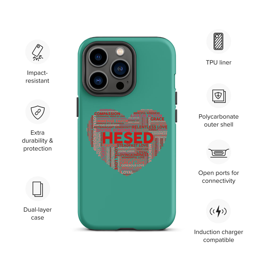 Christian Phone Case Hesed Heart Teal for iPhone® iPhone® Phone Cases   