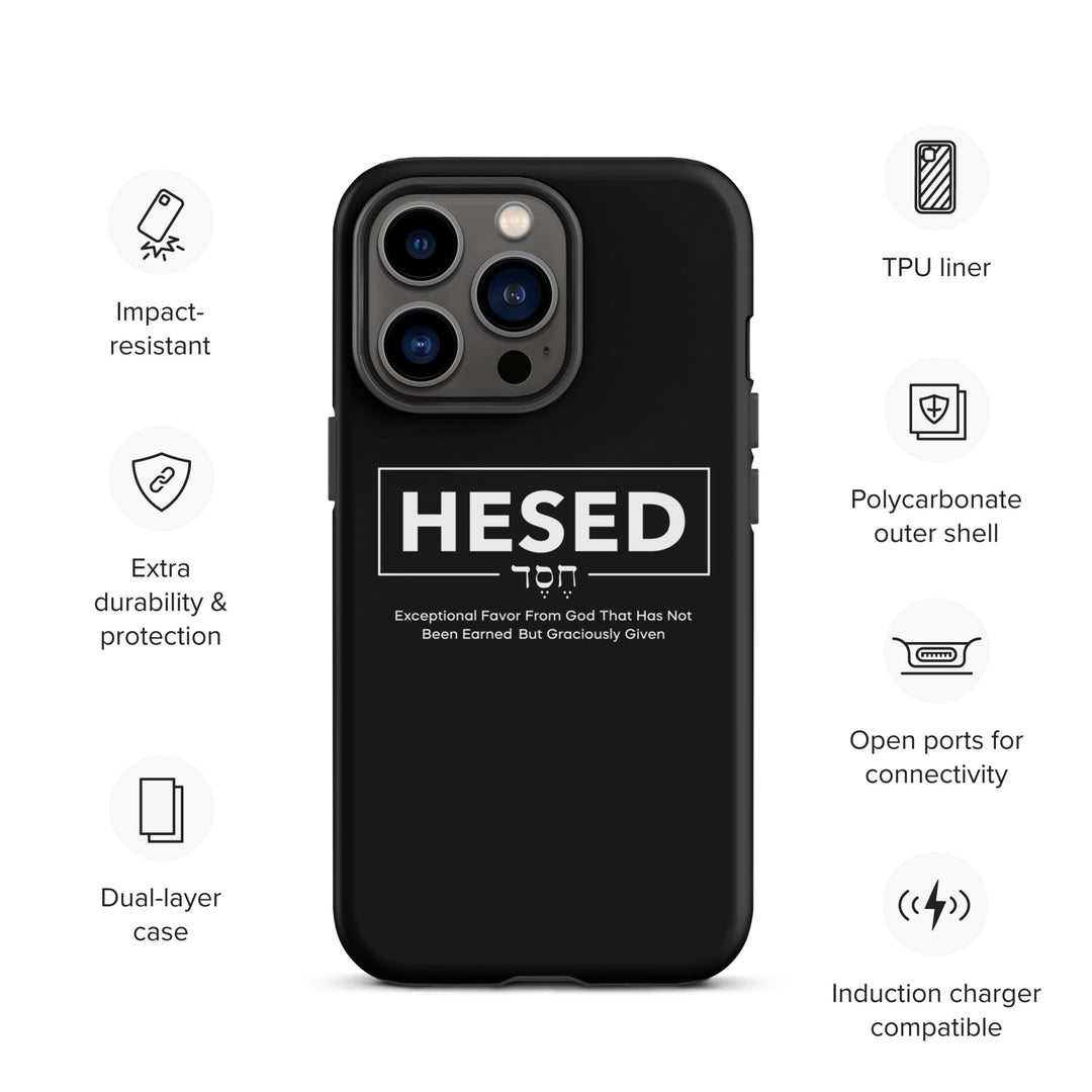 Christian Phone Case Hesed Hebrew Exceptional Favor Black for iPhone® iPhone® Phone Cases   