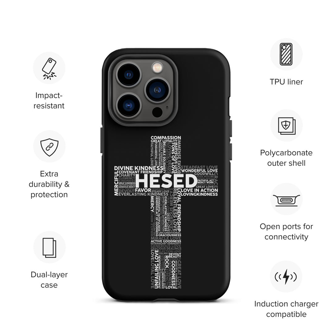 Christian Phone Case Hesed Cross Black for iPhone® iPhone® Phone Cases   