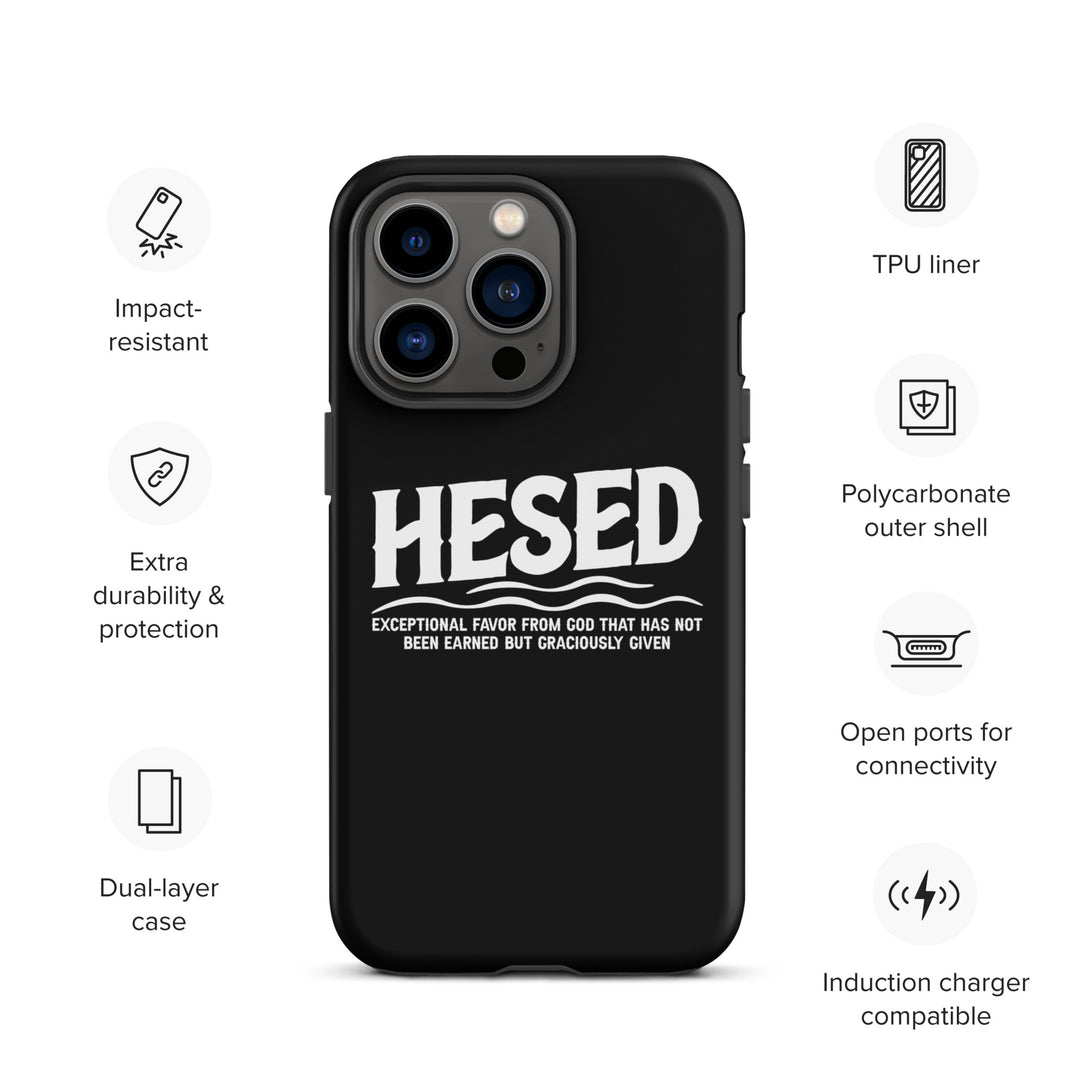 Christian Phone Case Hesed Exceptional Favor Black for iPhone® iPhone® Phone Cases   