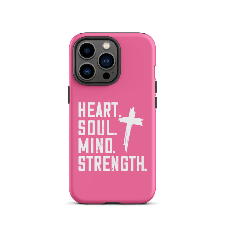 Christian Phone Case Heart Soul Mind Strength Pink for iPhone® iPhone® Phone Cases Matte iPhone 13 Pro 