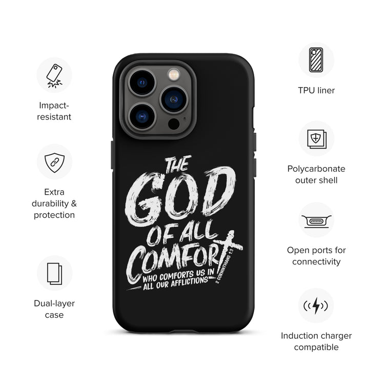 Christian Phone Case God of All Comfort Black for iPhone® iPhone® Phone Cases   