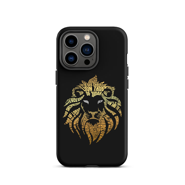 Christian Phone Case Lion Word Cloud Black for iPhone® iPhone® Phone Cases Matte iPhone 13 Pro 