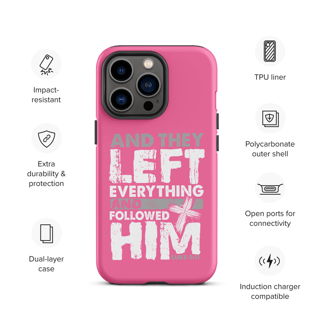 Christian Phone Case Left Everything Cross Pink for iPhone® iPhone® Phone Cases   