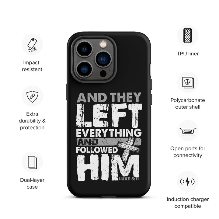 Christian Phone Case Left Everything Cross Black for iPhone® iPhone® Phone Cases   