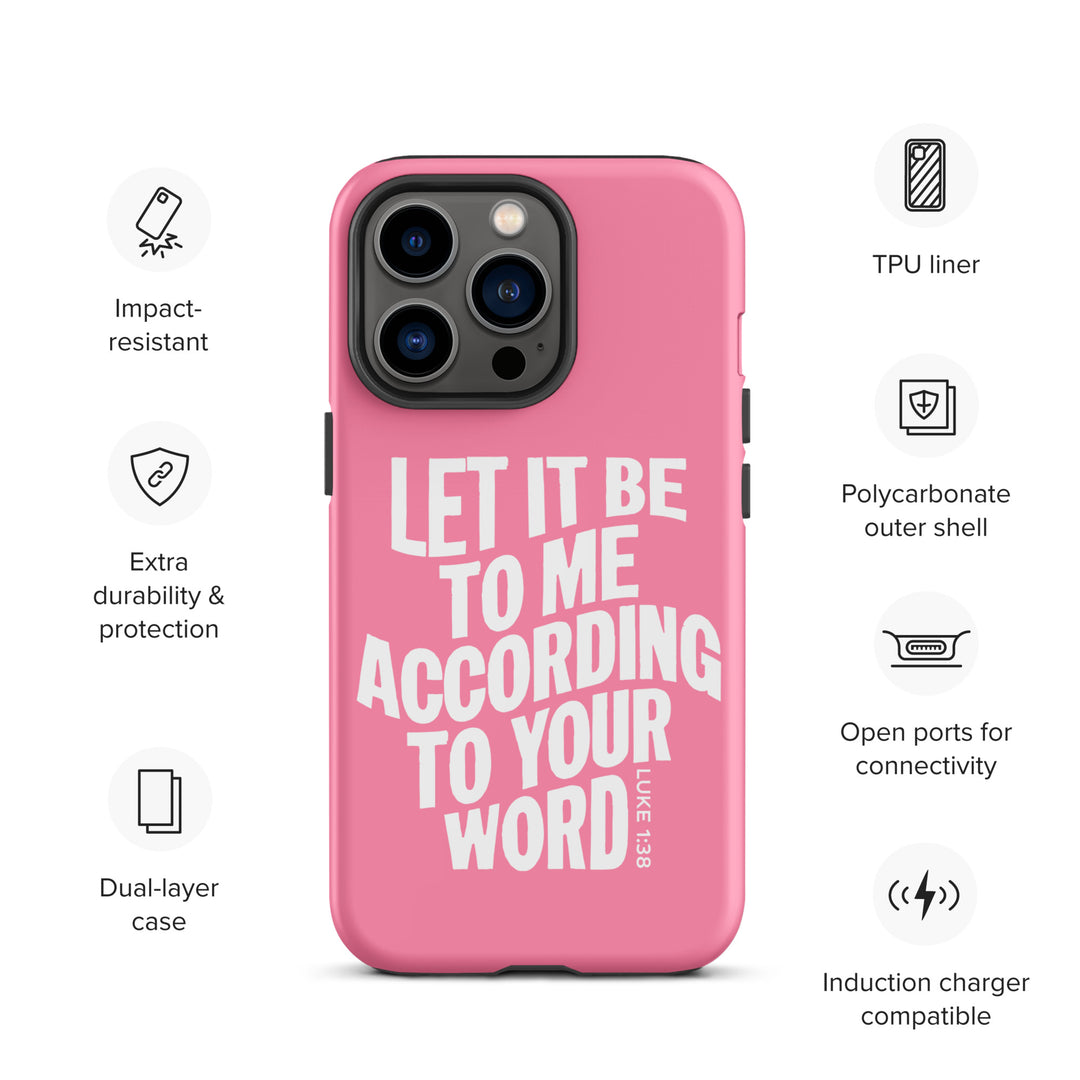 Christian Phone Case According To Your Word Pink  for iPhone® iPhone® Phone Cases   