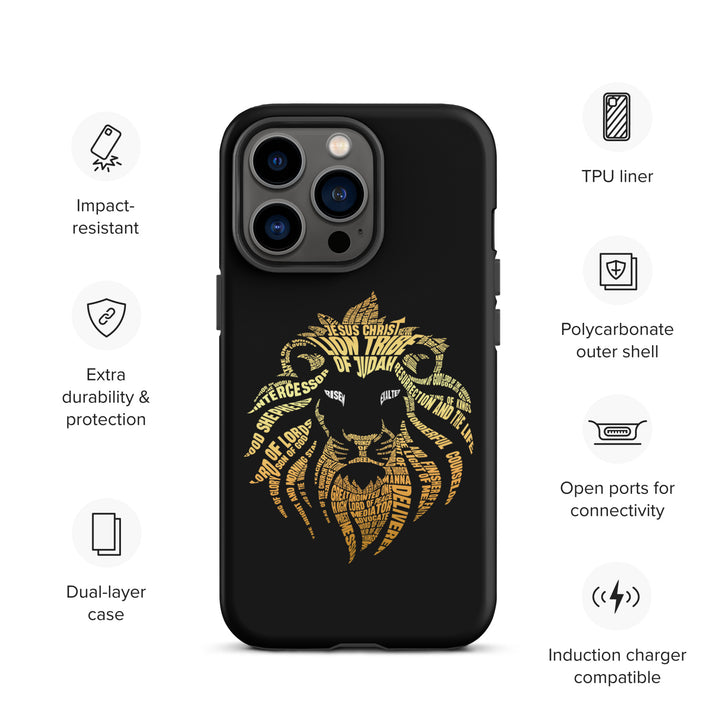 Christian Phone Case Lion Word Cloud Black for iPhone® iPhone® Phone Cases   