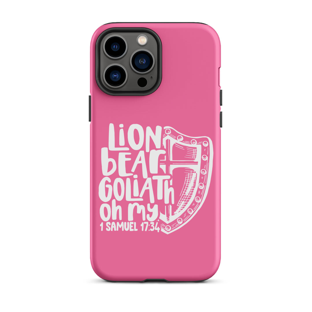 Christian Phone Case Lion Bear Goliath Oh My Pink for iPhone® iPhone® Phone Cases Matte iPhone 13 Pro Max 