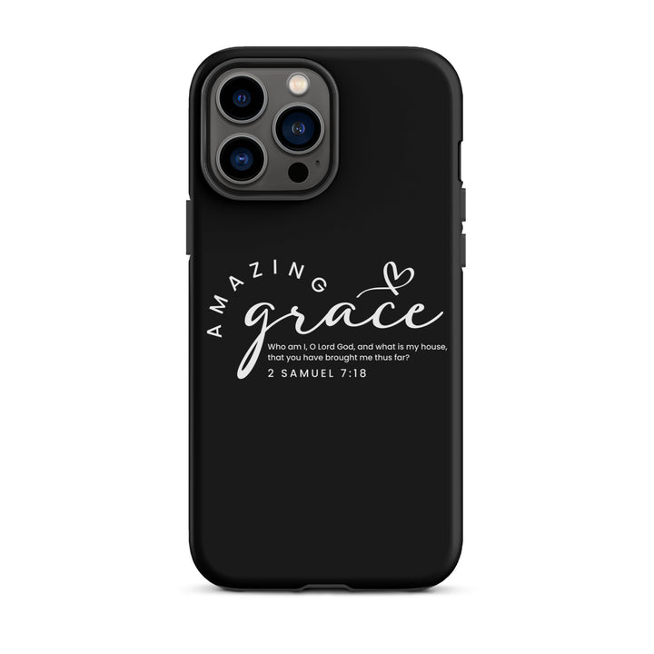 Christian Phone Case Amazing Grace Heart Black for iPhone® iPhone® Phone Cases Matte iPhone 13 Pro Max 