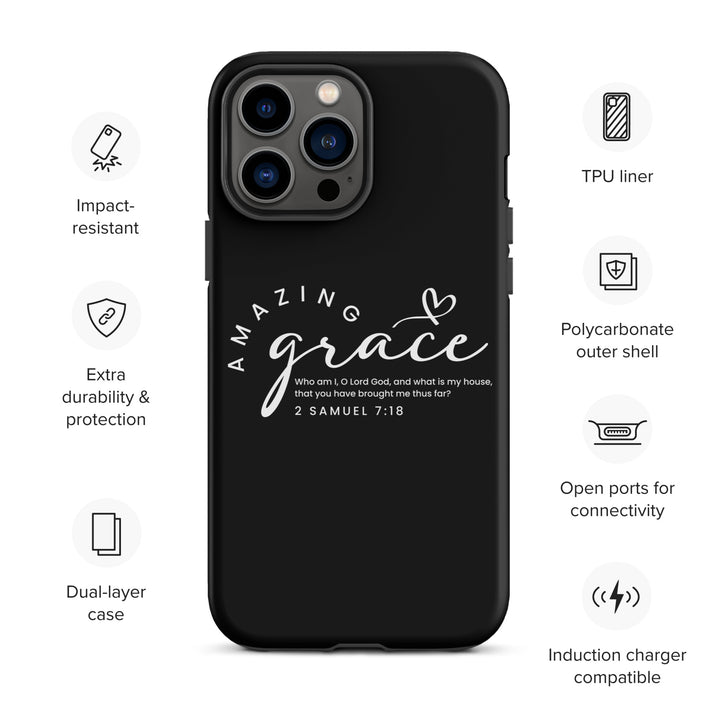 Christian Phone Case Amazing Grace Heart Black for iPhone® iPhone® Phone Cases   