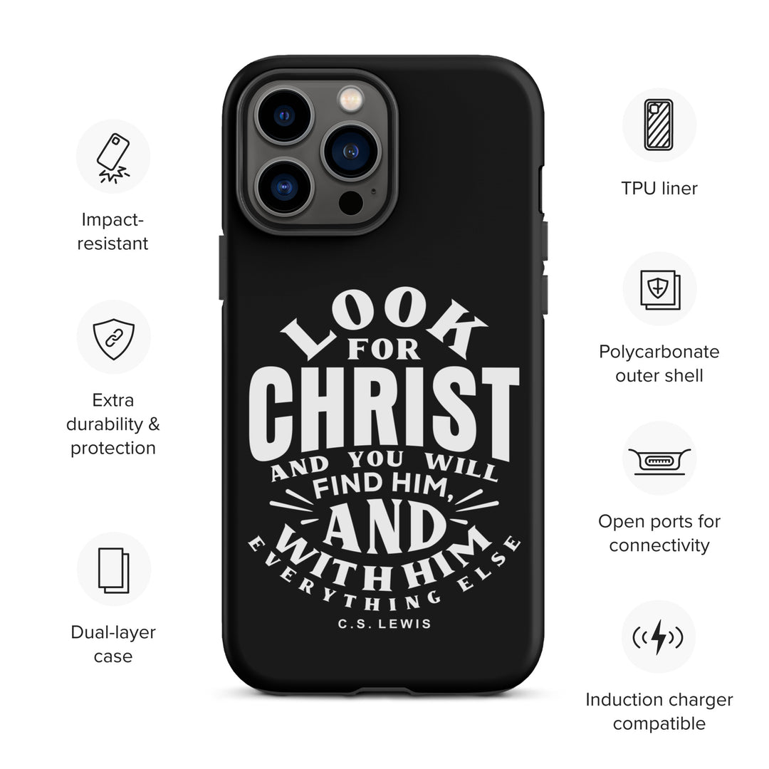 Christian Phone Case Look For Christ Black for iPhone® iPhone® Phone Cases   